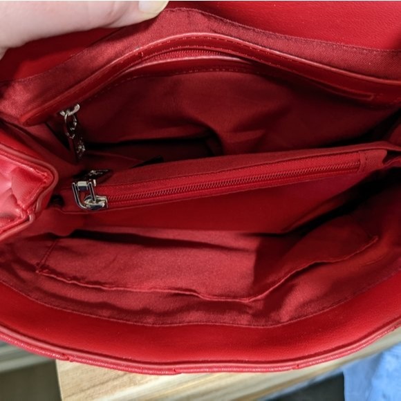 Badgley Mischka red quilted shoulder bag purse‎ - Picture 7 of 7